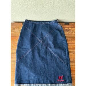 Karl Kani Vintage  Blue Jean Skirt Size 8